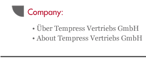 Ueber Tempress Vertriebs GmbH - About Tempress Vertriebs GmbH